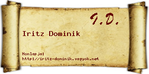 Iritz Dominik névjegykártya